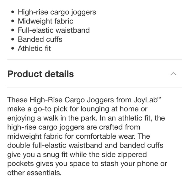 Women's High-Rise Cargo Joggers JoyLab NWT Tan - Picture 8 of 9